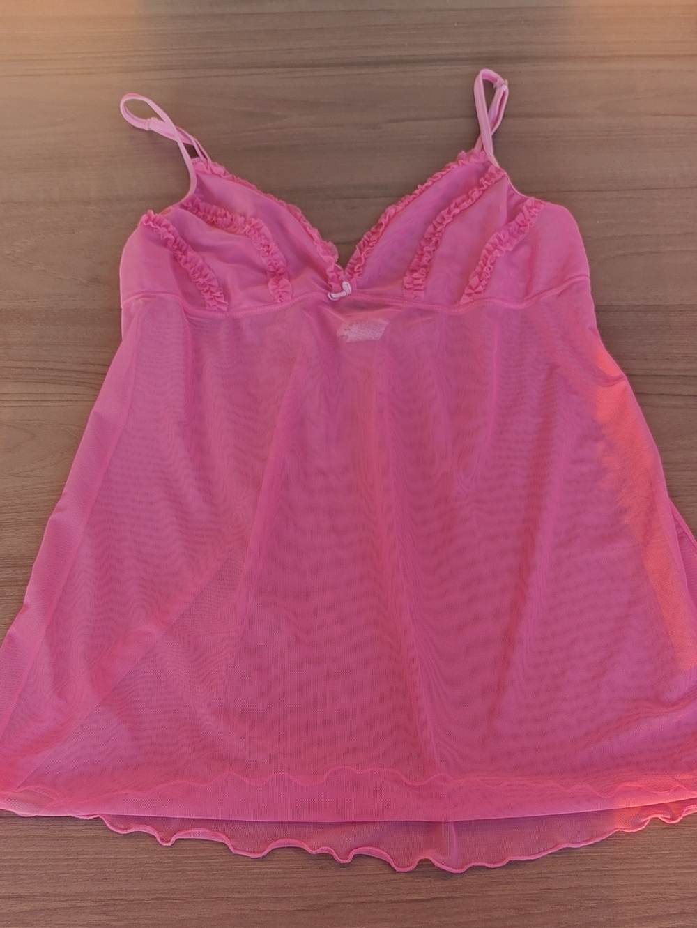 Vintage JESSICA Pink Sheer Mesh Babydoll Lingerie